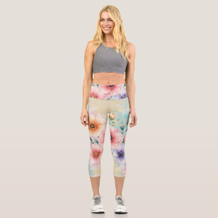Es ist Zeit für Tie-Dye-Blumen zum Blühen Capri Leggings