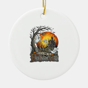 Es ist Zeit Halloween Spukhaus Friedhof Gruselig Keramik Ornament