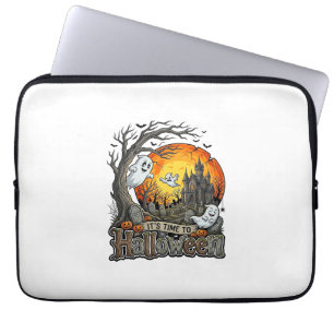Es ist Zeit Halloween Spukhaus Friedhof Gruselig Laptopschutzhülle