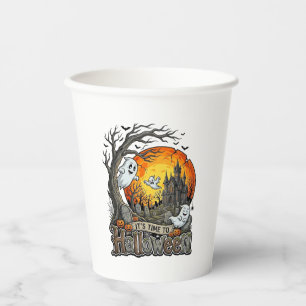 Es ist Zeit Halloween Spukhaus Friedhof Gruselig  Pappbecher