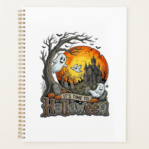 Es ist Zeit Halloween Spukhaus Friedhof Gruselig Planer