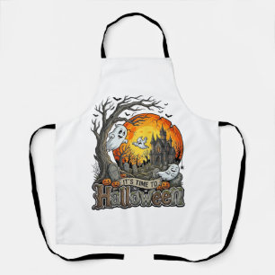Es ist Zeit Halloween Spukhaus Friedhof Gruselig Schürze