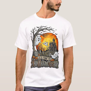 Es ist Zeit Halloween Spukhaus Friedhof Gruselig T-Shirt