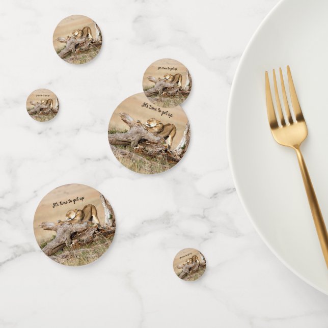 Es ist Zeit, Lion Foto mit Text aufzustehen Konfetti (Gruppe)