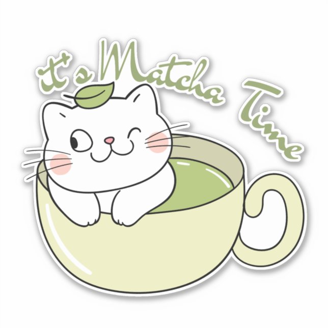 Es ist Zeit, Matcha Aufkleber (Vorderseite)