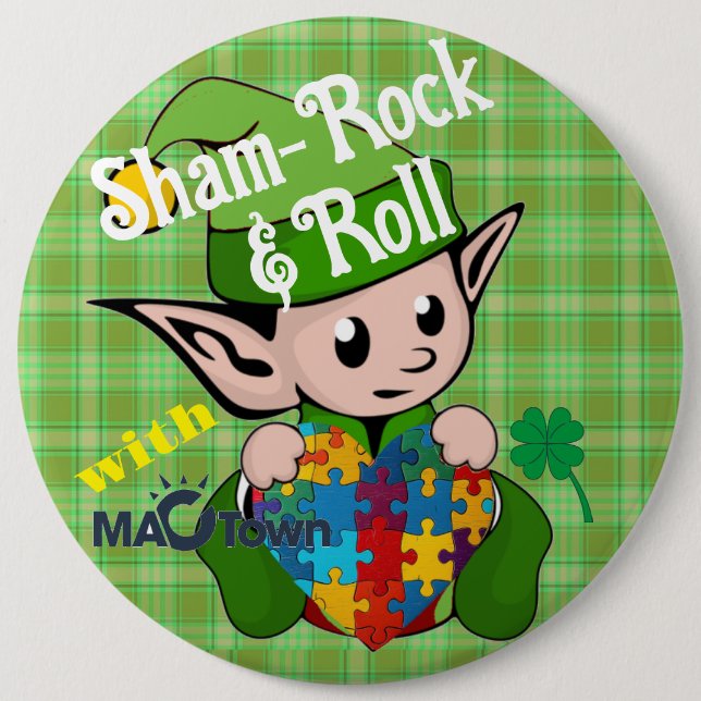 Es ist Zeit, mit MACTown Sham-Rock & Roll zu spiel Button (Vorderseite)
