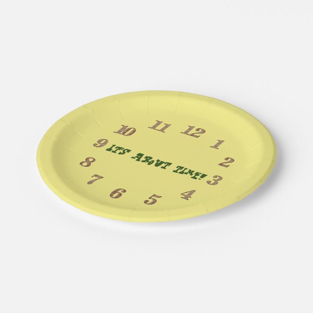 Es ist Zeit! Pappteller (Schrägansicht)