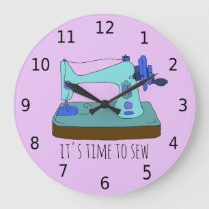 Es ist Zeit, Zahlen zu nähen Große Wanduhr