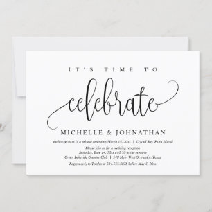 Es ist Zeit zu feiern, Hochzeits-Elopement-Party Einladung