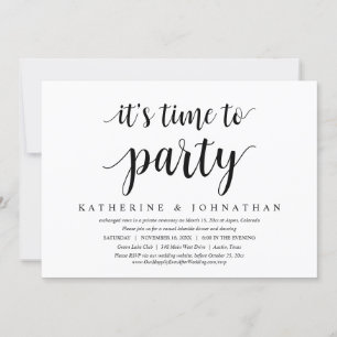 Es ist Zeit zu feiern, Hochzeitsfluchtparty Einladung