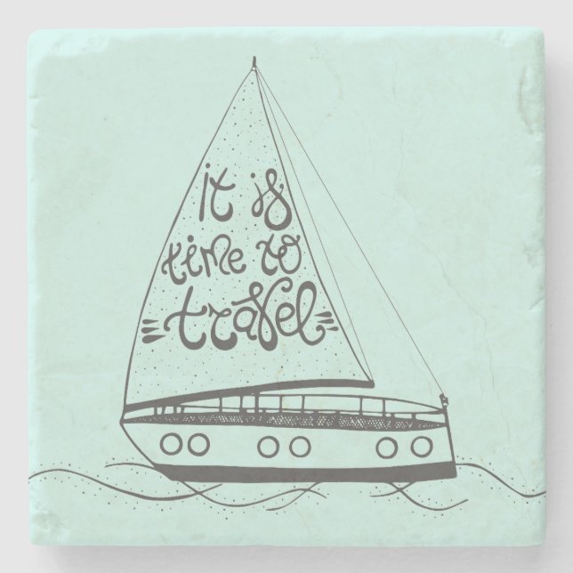 Es ist Zeit zu reisen Steinuntersetzer (Vorderseite)