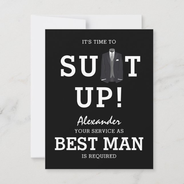 Es ist Zeit zum Anzug! | Werden Sie es sein? Einladung (Vorderseite)