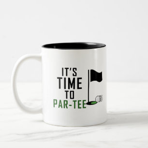 es ist zeit zum feiern, golfer geburtstag zweifarbige tasse