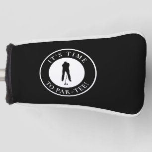 Es ist Zeit zum Par-Tee für den schwarzen und weiß Golf Headcover