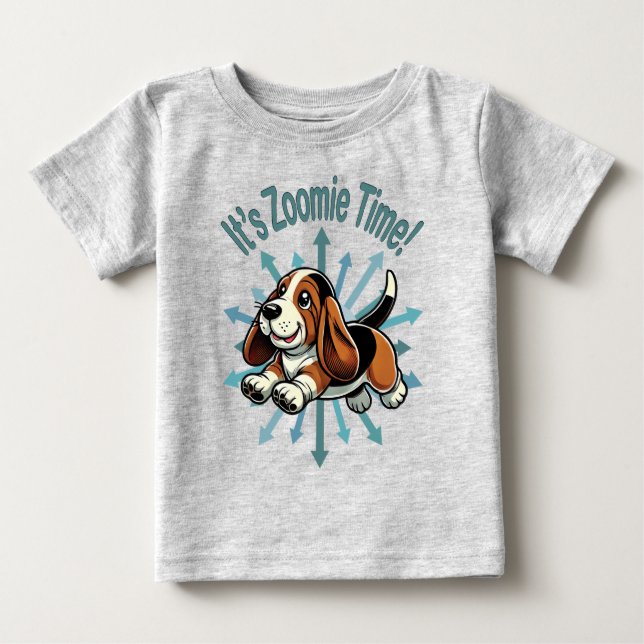 Es ist Zoomie Time Basset Hound Baby T-shirt (Vorderseite)