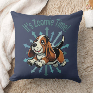 Es ist Zoomie Time Basset Hound Kissen