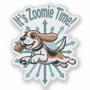 Es ist Zoomie Time Beagle Aufkleber