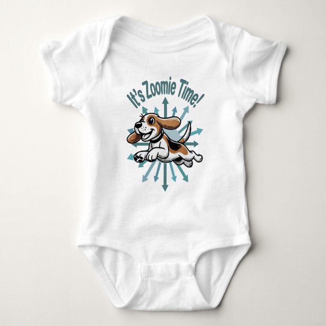 Es ist Zoomie Time Beagle Baby Strampler (Vorderseite)