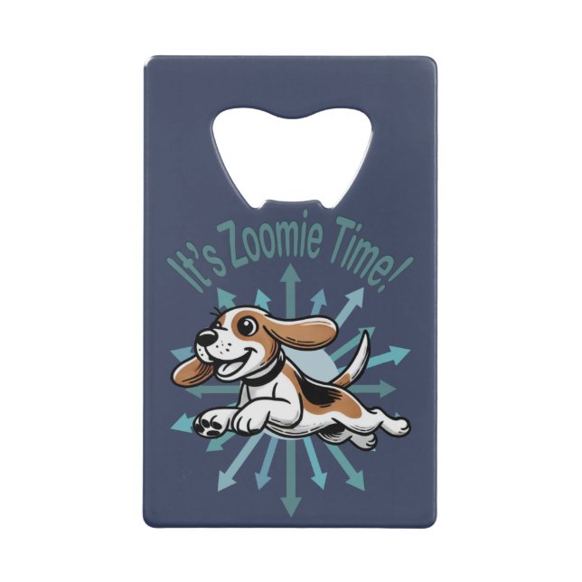 Es ist Zoomie Time Beagle Geldbeutel Flaschenöffner (Vorderseite)