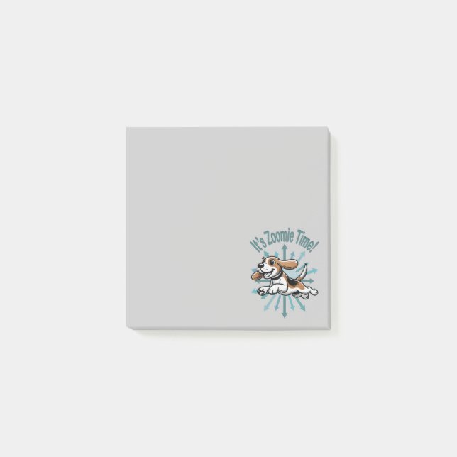 Es ist Zoomie Time Beagle Post-it Klebezettel (Vorderseite)