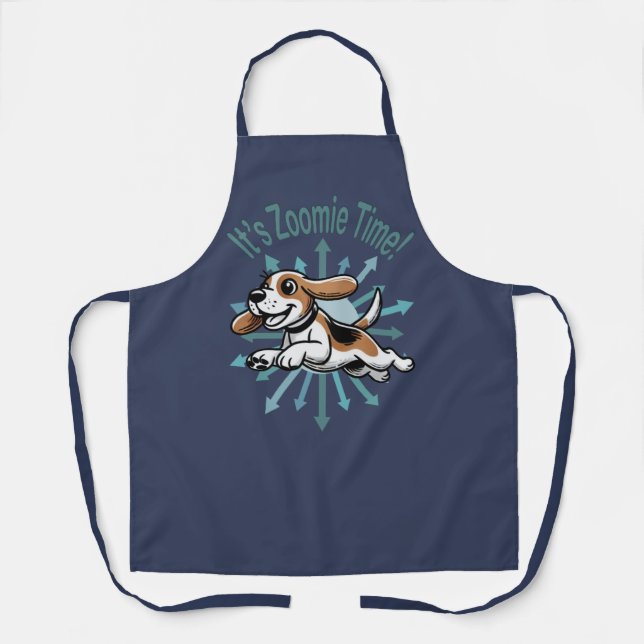Es ist Zoomie Time Beagle Schürze (Vorderseite)