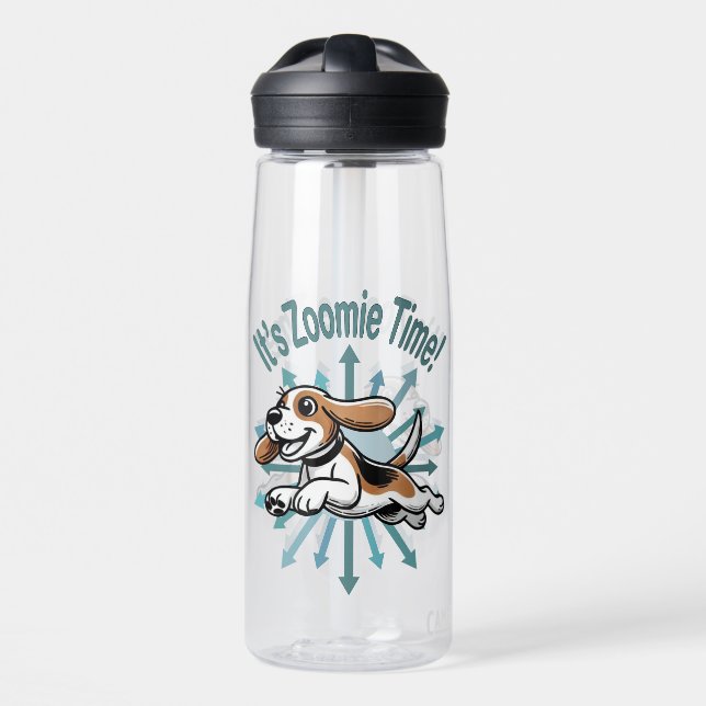 Es ist Zoomie Time Beagle Trinkflasche (Vorne)