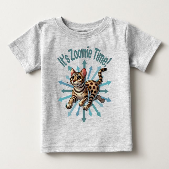Es ist Zoomie Time Bengalisch Cat Baby T-shirt (Vorderseite)
