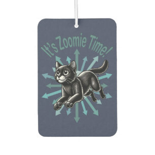 Es ist Zoomie Time Black Cat Autolufterfrischer