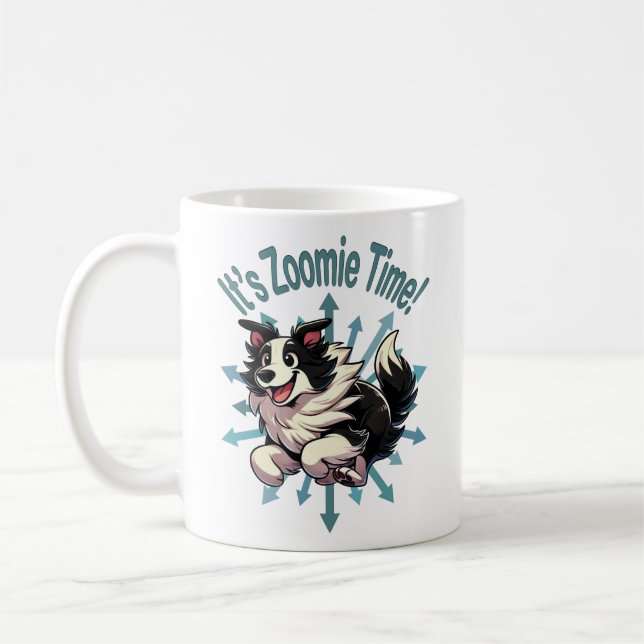 Es ist Zoomie Time Border Collie Kaffeetasse (Links)