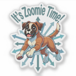 Es ist Zoomie Time Boxer Aufkleber