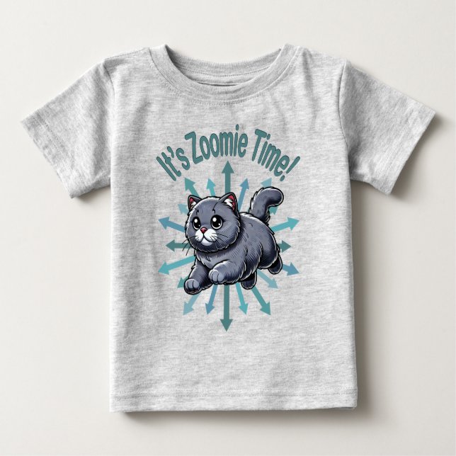Es ist Zoomie Time British Shorthhätten Cat Baby T-shirt (Vorderseite)
