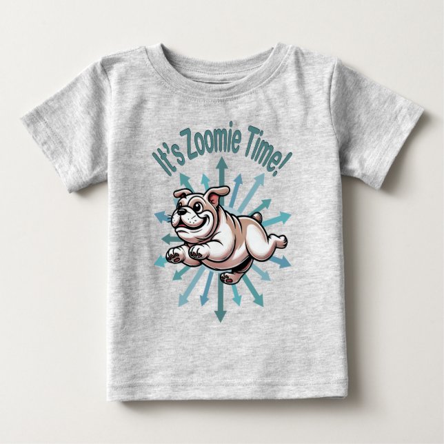 Es ist Zoomie Time Bulldog Baby T-shirt (Vorderseite)