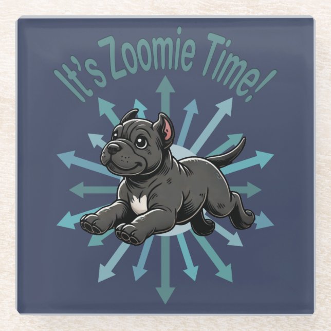 Es ist Zoomie Time Cane Corso Glasuntersetzer (Vorderseite)