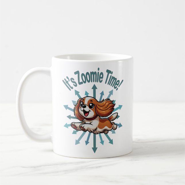 Es ist Zoomie Time Cavalier Spaniel Kaffeetasse (Links)