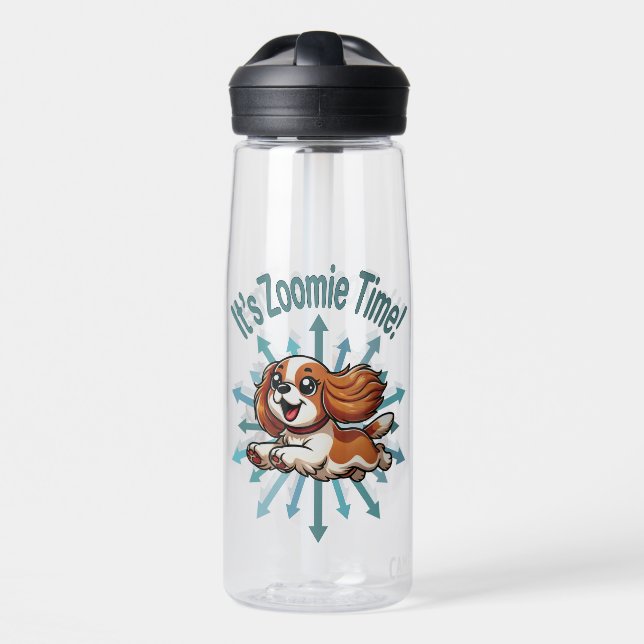 Es ist Zoomie Time Cavalier Spaniel Trinkflasche (Vorne)