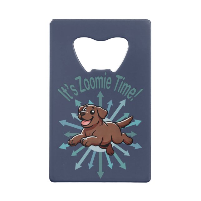 Es ist Zoomie Time Chocolate Labrador Geldbeutel Flaschenöffner (Vorderseite)