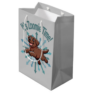 Es ist Zoomie Time Chocolate Labrador Mittlere Geschenktüte