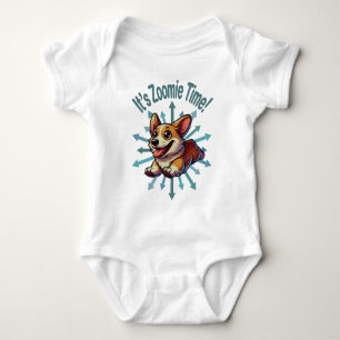 Es ist Zoomie Time Corgi Baby Strampler