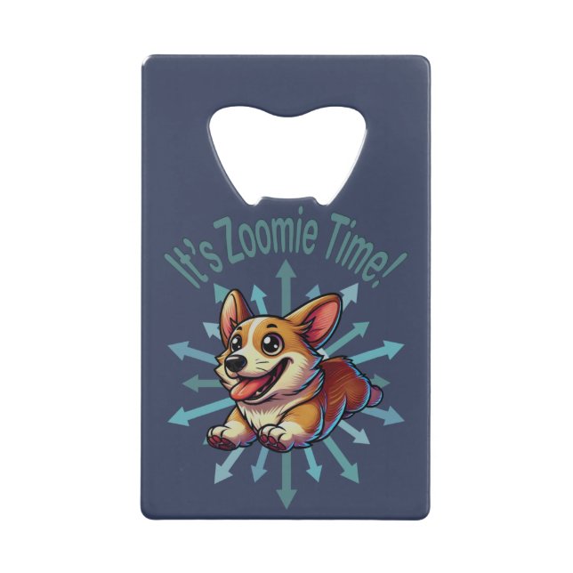 Es ist Zoomie Time Corgi Geldbeutel Flaschenöffner (Vorderseite)