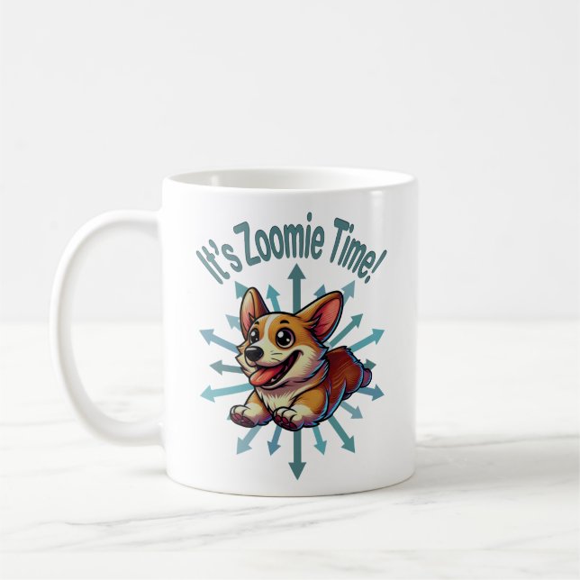 Es ist Zoomie Time Corgi Kaffeetasse (Links)