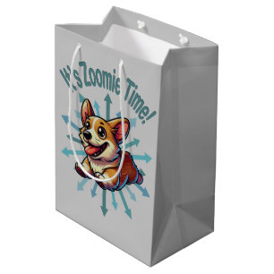 Es ist Zoomie Time Corgi Mittlere Geschenktüte