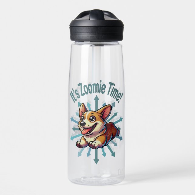Es ist Zoomie Time Corgi Trinkflasche (Vorne)