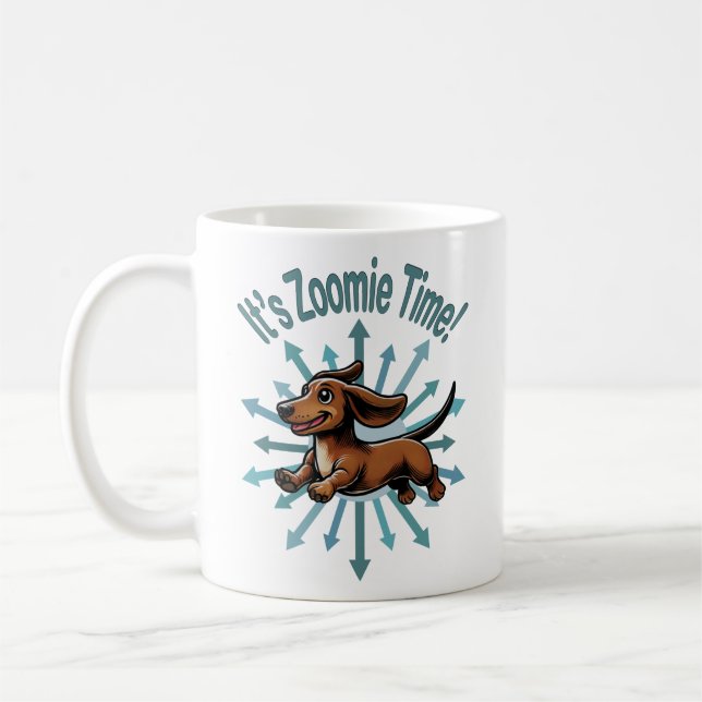 Es ist Zoomie Time Dackel Kaffeetasse (Links)