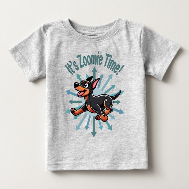 Es ist Zoomie Time Doberman Pincher Baby T-shirt (Vorderseite)