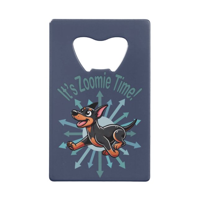 Es ist Zoomie Time Doberman Pincher Geldbeutel Flaschenöffner (Vorderseite)