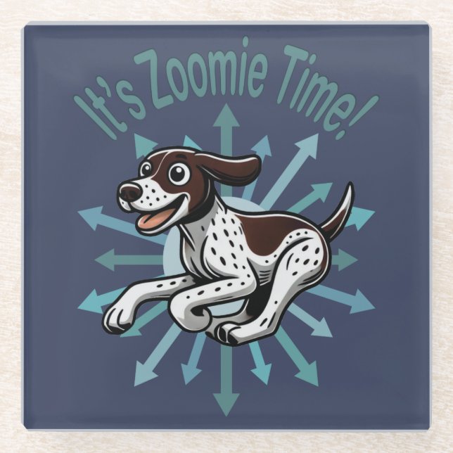 Es ist Zoomie Time German Kurzhaar Glasuntersetzer (Vorderseite)