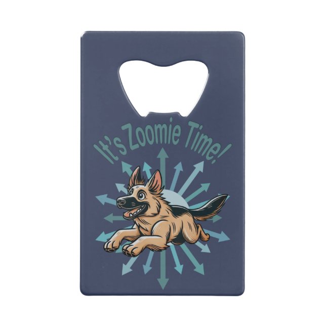 Es ist Zoomie Time German Shepherd Geldbeutel Flaschenöffner (Vorderseite)