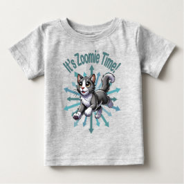 Es ist Zoomie Time Gray Bicolor Cat Baby T-shirt