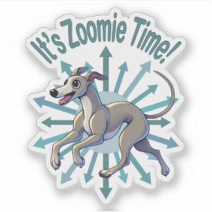 Es ist Zoomie Time Greyhound Aufkleber