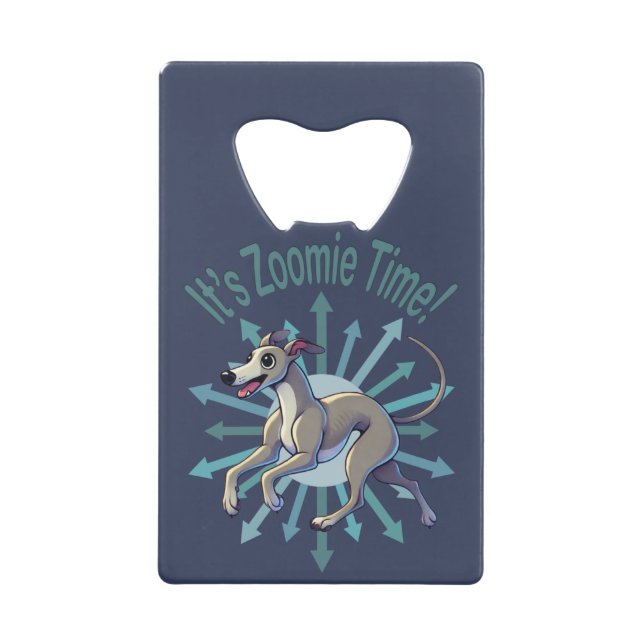 Es ist Zoomie Time Greyhound Geldbeutel Flaschenöffner (Vorderseite)
